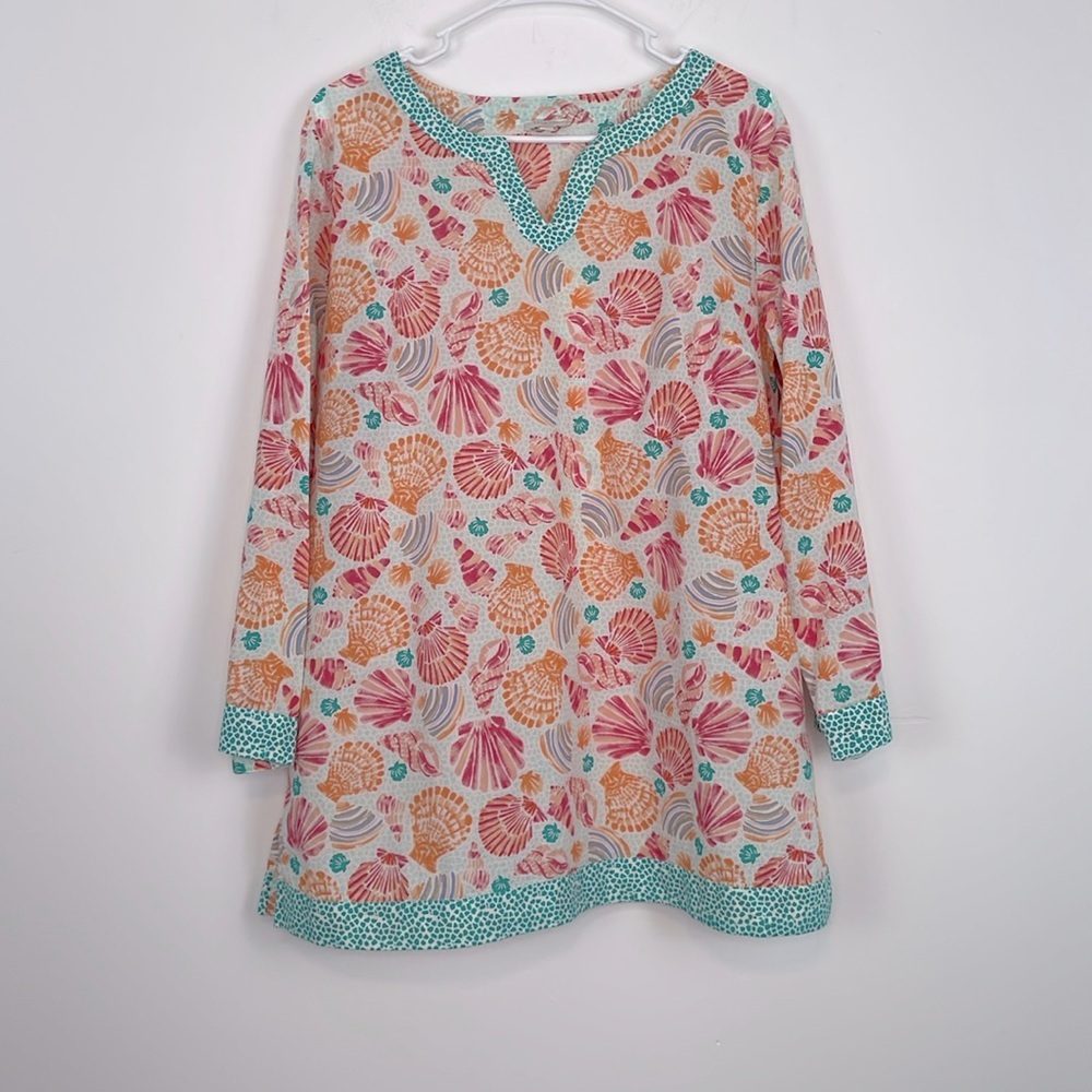 Talbots Cabana Life Seashell Print Tunic Top/Coverup. Size Large Petite.